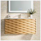 Eviva Oahu 32 in. W Solid Wood Bathroom Vanity in Oak With White Acrylic Top with White Sink