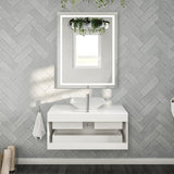 Eviva Totti Wave 36 in. W x 21.75 in. D x 16 in. H Floating Bathroom Vanity in Espresso with White Glassos Top and White Vessel Sink