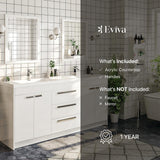 Eviva Lugano 60 in. W x 19 in. D x 36 in. H Double Bath Natural Oak Vanity with White Acrylic Top and Integrated Sinks