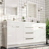 Eviva Lugano 60 in. W x 19 in. D x 36 in. H Double Bath Natural Oak Vanity with White Acrylic Top and Integrated Sinks