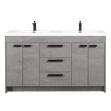 Eviva Lugano 72 in. W x 19 in. D x 36 in. H Double Bath Vanity, Gray, with White Acrylic Top and Integrated Sinks