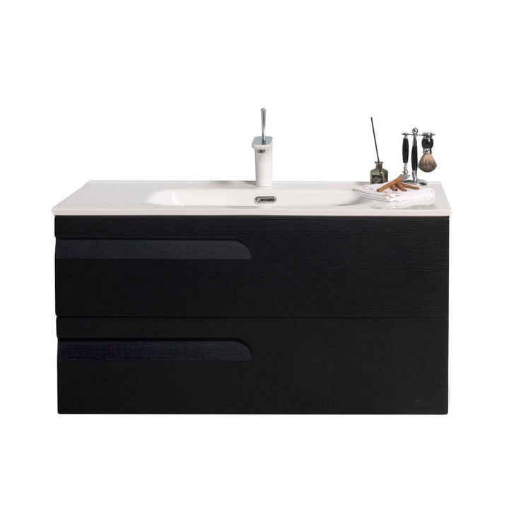 Eviva Joy 39 in. W x 18 in. D x 20.5 in. H Floating Bathroom Vanity in Blackwood with White Porcelain Top with White Sink