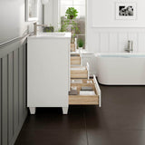 Eviva Happy 30 in. W x 18 in. D x 34 in. H Bathroom Vanity in White with White Carrara Marble Top and White Undermount Sink