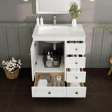 Eviva Happy 30 in. W x 18 in. D x 34 in. H Bathroom Vanity in White with White Carrara Marble Top and White Undermount Sink