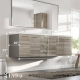 Axis 72 in. W x 20 in. D x 23 in. H Floating Double Sink Bath Vanity in Ash with White Acrylic Top