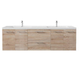 Axis 72 in. W x 20 in. D x 23 in. H Floating Double Sink Bath Vanity in White with White Acrylic Top