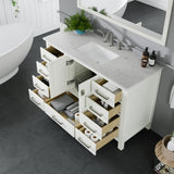 Eviva Aberdeen 42 in. W x 22 in. D x 34 in. H Single Bath Vanity in Espresso with White Carrara Marble Top and White Sink