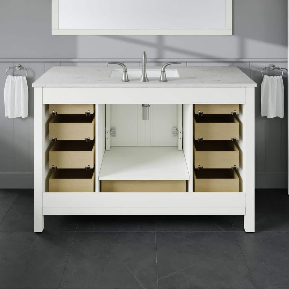 Eviva Aberdeen 42 in. W x 22 in. D x 34 in. H Single Bath Vanity in Espresso with White Carrara Marble Top and White Sink