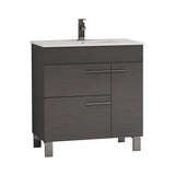 Eviva Cup 31.50 in. W x 18 in. D x 34 in. H Bath Vanity in Gray with White Ceramic Top with White Sink