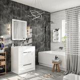 Eviva Lugano 24 in. W x 19 in. D x 36 in. H Single Bath Vanity in White Oak with White Acrylic Top with White Integrated Sink