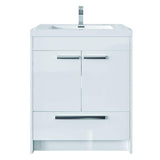 Eviva Lugano 24 in. W x 19 in. D x 36 in. H Single Bath Vanity in White Oak with White Acrylic Top with White Integrated Sink