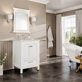 Eviva Britney 24 in. W x 22 in. D x 34 in. H Freestanding Bath Vanity in White with White Carrara Marble Top