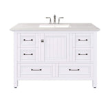 Eviva Britney 42 in. W x 22 in. D White Bathroom Vanity with Carrara Quartz Top and Undermount Sink