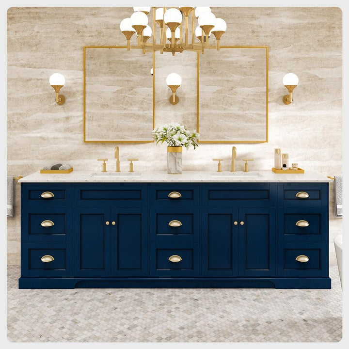 Eviva Epic 48 in. W x 22 in. D x 34 in. H Double Bathroom Vanity in White with White Quartz Top and White Undermount Sinks