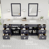Eviva Epic 96 in. W x 22 in. D x 34 in. H Double Bathroom Vanity in Charcoal Gray with White Quartz Top and White Undermount Sinks
