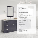 Eviva Epic 96 in. W x 22 in. D x 34 in. H Double Bathroom Vanity in Charcoal Gray with White Quartz Top and White Undermount Sinks