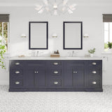 Eviva Epic 96 in. W x 22 in. D x 34 in. H Double Bathroom Vanity in Charcoal Gray with White Quartz Top and White Undermount Sinks