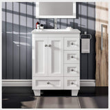 Eviva Acclaim 24 in. W x 22 in. D x 34 in. H Bath Vanity in White with White Quartz Top with White Sink