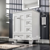 Eviva Acclaim 24 in. W x 22 in. D x 34 in. H Bath Vanity in White with White Quartz Top with White Sink