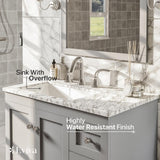 Eviva Acclaim 28 in. W x 22 in. D x 34 in. H Bath Single Vanity in Gray with White Carrara Marble Top with White Sink