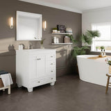 Eviva Acclaim 30 in. W x 22 in. D x 34 in. H White Bathroom Vanity with Carrara Marble Top and White Undermount Sink