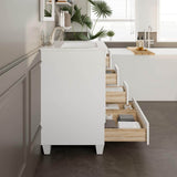 Eviva Acclaim 30 in. W x 22 in. D x 34 in. H White Bathroom Vanity with Carrara Marble Top and White Undermount Sink