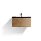 Eviva Madeira 24 in. W x 18 in. D x 18 in. H Floating Bathroom Vanity in Oak with White Acrylic Top with White Integrated Sink