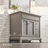 Elite Princeton 36 in. W x 24 in. D x 34 in. H Bath Vanity in Gray with White Carrera Marble Top with White Sink