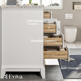 Eviva Elite Stamford 48 in. W x 22 in. D x 34 in. H Gray Bathroom Vanity with White Carrara Marble Top and White Undermount Sink