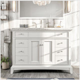 Eviva Elite Stamford 48 in. W x 22 in. D x 34 in. H Gray Bathroom Vanity with White Carrara Marble Top and White Undermount Sink