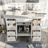 Eviva Elite Stamford 48 in. W x 22 in. D x 34 in. H Gray Bathroom Vanity with White Carrara Marble Top and White Undermount Sink