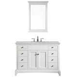 Eviva Elite Stamford 48 in. W x 22 in. D x 34 in. H Gray Bathroom Vanity with White Carrara Marble Top and White Undermount Sink