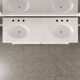 Eviva Elite Stamford 60 in. W x 24 in. D x 36 in. H Double Bath Vanity in White with White Carrara Marble Top and White Undermount Sinks