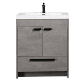 Eviva Lugano 30 in. W x 19 in. D x 36 in. H Single Bath Vanity in Cement Gray with White Acrylic Top and White Integrated Sink