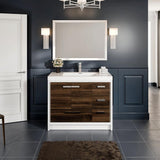 Eviva Grace 42 in. W x 20 in. D x 36 in. H Bathroom Vanity in Gray Oak with White Acrylic Vanity Top with White Sink