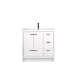 Eviva Grace 42 in. W x 20 in. D x 36 in. H Bathroom Vanity in White with White Acrylic Vanity Top with White Sink