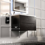 Eviva Smile 36 in. W x 20 in. D x 21 in. H Bathroom Vanity in Chesnut with White Acrylic Top with White Sink