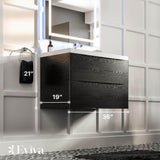 Eviva Smiley 36 in. W x 20 in. D x 21 in. H Floating Bath Vanity in Chestnut with White Acrylic Top