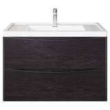 Eviva Smiley 36 in. W x 20 in. D x 21 in. H Floating Bath Vanity in Chestnut with White Acrylic Top