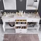 Eviva Artemis 60 in. W x 22 in. D x 34 in. H Double Bath Vanity in White with Quartz Top and White Undermount Sinks
