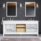 Eviva Artemis 60 in. W x 22 in. D x 34 in. H Double Bath Vanity in White with Quartz Top and White Undermount Sinks