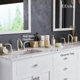 Eviva Artemis 60 in. W x 22 in. D x 34 in. H Double Bath Vanity in White with Quartz Top and White Undermount Sinks