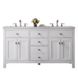 Eviva Artemis 60 in. W x 22 in. D x 34 in. H Double Bath Vanity in White with Quartz Top and White Undermount Sinks