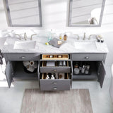 Eviva Artemis 72 in. W x 22 in. D x 34 in. H Double Bath Vanity in Gray with White Quartz Top and White Undermount Sinks