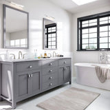Eviva Artemis 72 in. W x 22 in. D x 34 in. H Double Bath Vanity in Gray with White Quartz Top and White Undermount Sinks