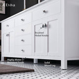 Eviva Artemis 72 in. W x 22 in. D x 34 in. H Double Bathroom Vanity in White with White Quartz Top and White Undermount Sinks