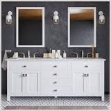 Eviva Artemis 72 in. W x 22 in. D x 34 in. H Double Bathroom Vanity in White with White Quartz Top and White Undermount Sinks