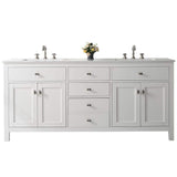 Eviva Artemis 72 in. W x 22 in. D x 34 in. H Double Bathroom Vanity in White with White Quartz Top and White Undermount Sinks