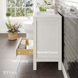 Eviva London 30 in. W x 18 in. D x 34 in. H Single Sink Freestanding Bath Vanity in White with White Carrara Quartz Top