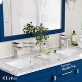 Eviva London 48 in. W x 18 in. D x 34 in. H Double Bathroom Vanity in Blue with White Carrara Marble Top and White Undermount Sinks